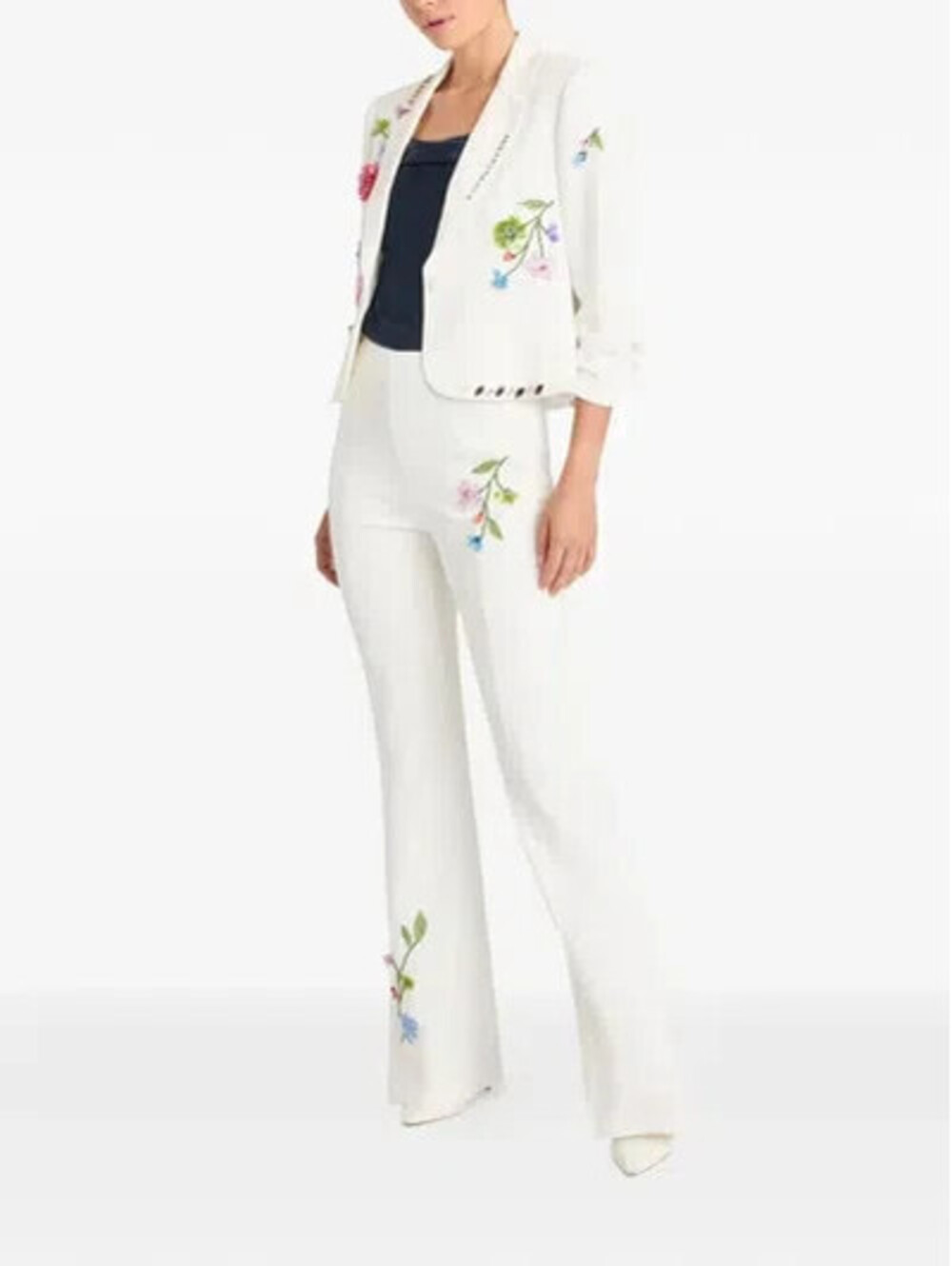 NEW, Cinq a Sept Khloe Embellished Floral Vine Blazer & Pants set Sz 4 #SJ2624